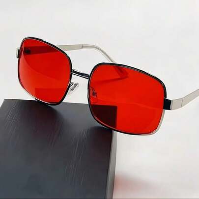 1pc Classic Full-Frame Retro Glasses, Lightweight And Convenient For All Seasons, Fashion Versatile For Business And Party, High-End Feel, Elegant Business Casual, Fashionable And Exquisite, Lightweight And Portable, Perfectly Showcase Unique Style. Suitable For Holidays, Special Occasions, Outdoor Leisure Activities, Music Festivals For Both Men And Women