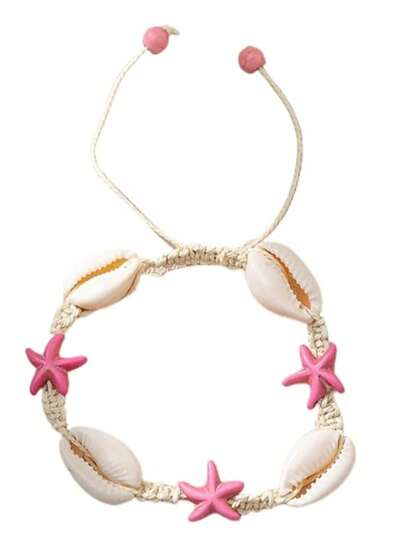 Boho Turtle Starfish Shell Evil Eye Beach Ankle Bracelets Necklace Adjustable Summer Ocean Bracelets Jewelry For Women