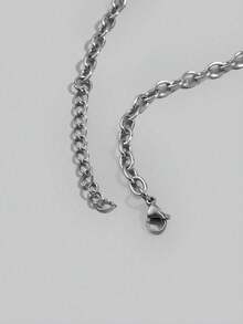 复古朋克风星星吊坠项链，不锈钢极简项链，男女皆宜，奢华设计颈链，适合嘻哈风格 - 銀色 - 查看 6