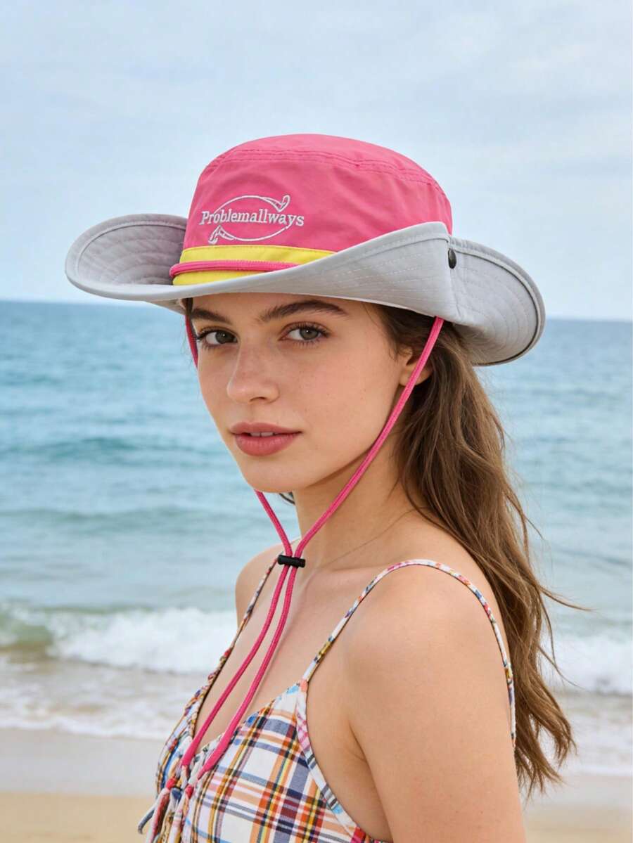 1顶撞色系带徒步帽，防紫外线，3D设计，可折叠，透气，修脸，适合徒步、骑行、旅行、户外活动、街头穿搭、约会、远足等各种场合。 - Multi-functional hat - 查看 1