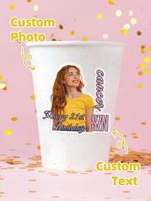 1~48pcs Custom Portrait Photo Stickers,Personalized Text Stickers, Waterproof Oil-Proof Custom Stickers For Gifts, Birthdays, Weddings & Daily Use, Graduation Gifts - Multicolor - View 8