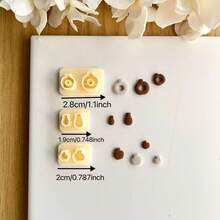 Molde de arcilla polimérica para miniestantería, molde de arcilla polimérica para miniplantas y serie de libros, adecuado para pendientes DIY y elaboración de joyas, diseño de pendientes hechos a mano, artesanía creativa - Amarillo - Ver 3