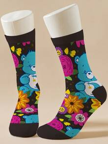 1 Paar personalisierte Damen Socken mit Care Bears, 360 Grad Digitaldruck mit interessanten Motiven wie Cheer Bär, Wish Bär, Herz Bär, Angel Bär, Grumpy Bär, modisch und minimalistisch, geeignet für den täglichen Gebrauch und als Geschenk zur Graduierung/zum Geburtstag - Verschiedenfarbig - Übersicht 5