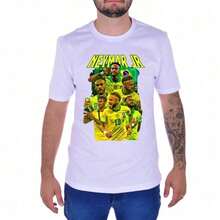 Camiseta Masculina O Sonho Dourado - Camisa Copa do Mundo Unissex 100% Algodão Plus Size - Branco - Visão 1