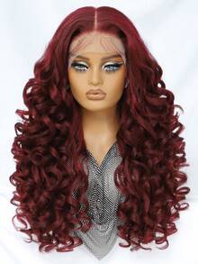 Tóc giả Latisha 13*6 HD Synthetic Lace Front Wigs kiểu xoăn, đã tỉa sẵn, có mái, dành cho nữ, điểm nhấn là tóc con, dài 24 inch. - Nhiều màu - Xem 22