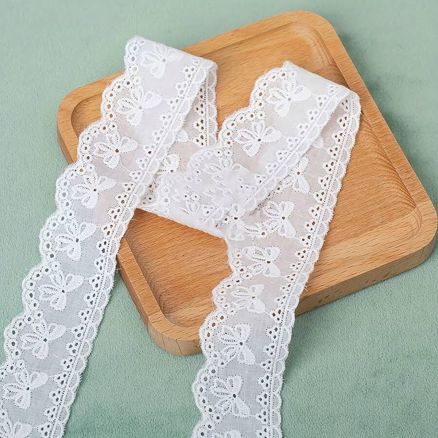 1/5 Inch Wide, 4cm Colorful Edged Bow Embroidered Lace Fabric, Suitable For Wedding Dress Decor, Clothing DIY And Beginner Sewing