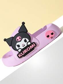 SANRIO 儿童时尚软泡沫拖鞋，EVA鞋底，卡通图案，适合居家、卧室、浴室，女孩适用 - 紫羅蘭色 - 查看 3