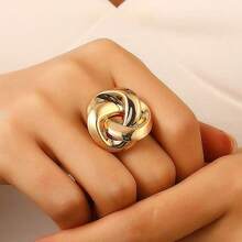 Women's Necklace, Ring And Earrings Set With Knot Design, Elegant And Contemporary Look - Vàng - Xem 3