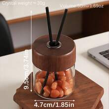 Natural Amethyst Crystal Reed Diffuser Set - Solid Black Walnut Cap, Empty Glass Container For DIY Essential Oil Aromatherapy - Wooden Diffuser Container - View 13
