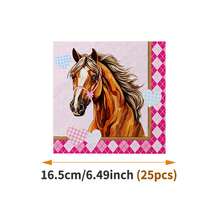 Juego desechable de platos, servilletas y vasos con diseño de corazón y caballo, adecuado para 10 invitados, platos de papel desechables para fiestas, bodas, picnics - Estilo 1 - Ver 6