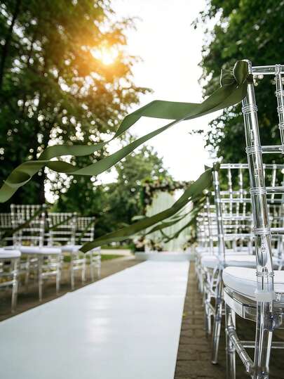 12pcs Elegant Satin Chair Sash Ties - Reusable And Hangable - Bow Decor, Soft Aisle Chair Decoration Suitable For Weddings, Birthdays, Anniversaries - Also Suitable For Eid/Ramadan, Bridal Showers And Banquet Halls