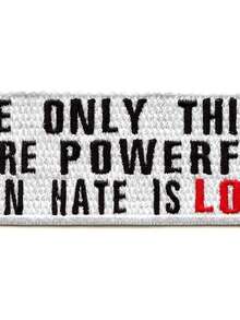 1个“爱就是力量”励志标语刺绣熨烫贴片 - 彩色 - 查看 4