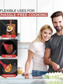 1pc Egg Flip Spatula, Steak Flip Spatula Clip, Egg Spatula Clip, 2-In-1 Handle And Flip Spatula Pliers, Multifunctional Non Stick Kitchen Flip Spatula, Spatula Clip, Pancake Spatula, Toaster Clip, Burger Clip, Non Stick Coating Spatula, Roasted Chicken Roll Spatula Clip, Kitchen Cooking Tools, Steak Frying And Barbecue Tools - Multicolor - View 9