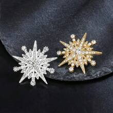 2026 New Crown Star Brooch, Inlaid With Shiny Rhinestones, Gold-Tone Pin, Women's Accessory With Safety Clasp, Gift Box Included - Multicolor - View 5