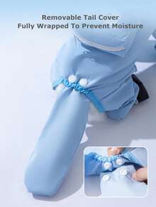 Dog Rain Coat With Boots, Waterproof Dog Raincoat With Hood, Suitable For Medium And Small Dogs, Reflective Rain Jacket With Leash Hole, Lightweight And Rainproof - Blue - View 6