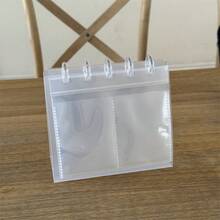 Simple Transparent Card Holder, Desktop Stand, 10 Pages/Book, 2 Slots Per Page, Can Hold 20 Photos, Mushroom Button Design For Easy Access, Suitable For Small Card Storage, Idol Menu Cards, Calendar Making, Photo Album - One Size Fits All - View 9