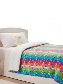 Edredon Infantil Mariposas Matrimonial Muy Suave - Azul Cadete - Ver 1