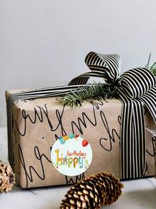 1 Roll Birthday Cake Pattern Stickers, Cartoon Envelope Gift Packaging Box Sealing Decorative Stickers - Sticker - View 8