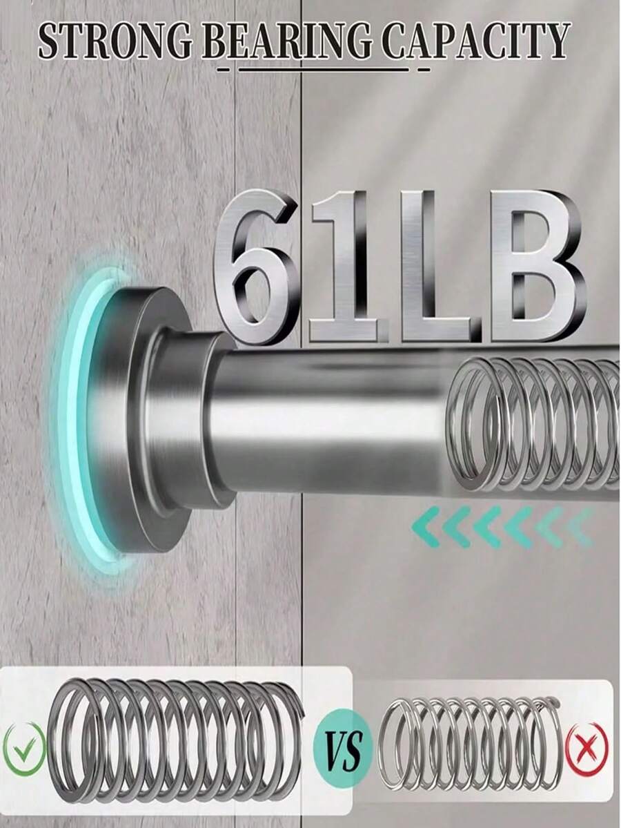 Stainless Steel Extendable Shower Curtain Rod Tension Pole, Net Voile Curtains Rail,Adjustable Telescopic Rods Extendable For Kitchen Cupboard Bathroom Window