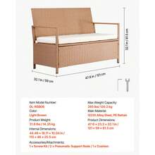 Outdoor Storage Benches - 121x59x81.5cm - View 7