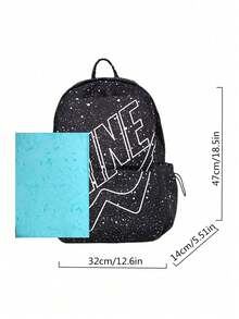 Large Capacity Multi-Pocket Printed Backpack, Suitable For Male Middle School Students And Travel, Camping, Travel Bags - Black - View 4