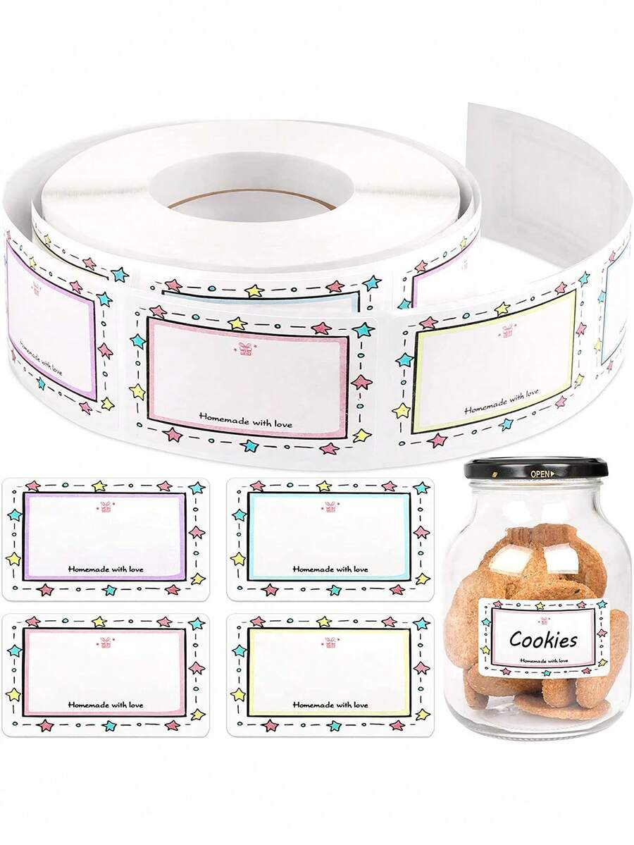 1 Cuộn Hình Dán Viền Sao Trống, Hình Dán Niêm Phong, Nhãn Dán Tự Dính, Đồ Dùng Sổ Lưu Niệm, Văn Phòng Phẩm, Hình Dán Vui Nhộn - nhãn dán - Xem 1