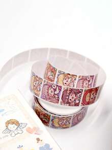 1 Cuộn Giấy Dán Hình Cô Gái Hoạt Hình, Hình Dán Tròn Thủ Công Anime, Đồ Dùng Sổ Lưu Niệm, Văn Phòng Phẩm, Hình Dán Vui Nhộn - nhãn dán - Xem 9