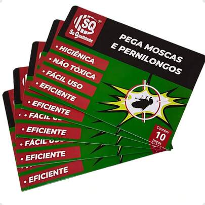 Kit 10 Armadilha Adesiva Pega Moscas Pernilongos Dengue
