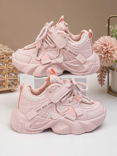 Children's Breathable Sports Shoes, Spring/Autumn New Mesh Casual Sneakers, Boys & Girls Running Shoes, Fashionable Chunky Sneakers