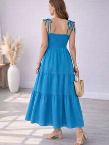 Floral Maxi Dress – Elegance And Comfort - Azul Agua - Ver 3