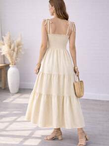 Floral Maxi Dress – Elegance And Comfort - Màu be - Xem 2