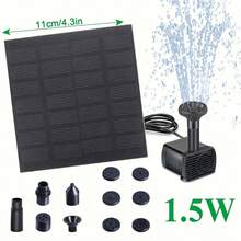 Solar Fountain Pump Kit, Separate Pump And Solar Panel For Easy Installation And Use, Includes 3 Connecting Rods And 8 Nozzles, Wired Solar Power Supply, No Battery Needed, Suitable For Outdoor Water Features, Gardens, Small Ponds, Patios And Fish Tanks - Solar Water Column, Minimalist Round Shape, Plastic - Black 02 - View 14