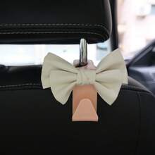 AD Gancho multifuncional de asiento de coche de cuero de alta gama con lazo, gancho de almacenamiento elegante para el interior del coche - rosa y blanco - Ver 2