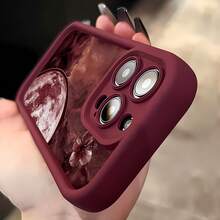 Pintura de cielo rojo, flores, luna y nubes. Esta elegante funda es compatible con Samsung, Apple, VIVO, OPPO, , Transsion, ,  y Honor. Fabricada en silicona TPU, ofrece protección contra golpes y caídas, además de una sensación superior. Es un regalo ideal para familiares, amigos y seres queridos, y una opción perfecta para San Valentín y Año Nuevo. - Burdeos - Ver 5