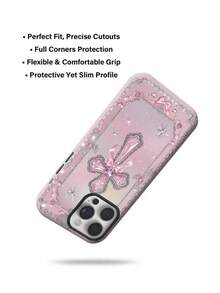 Fashion Phone Case - Heart Pattern Phone Case Compatible With Apple 11, 15, 14, 13, 16PM, 17 Series | Layout Phone Case Aesthetic Phone Case | Street Style Phone Case | Shock-Proof Protection | Gift For Girls - Multicolor - View 3