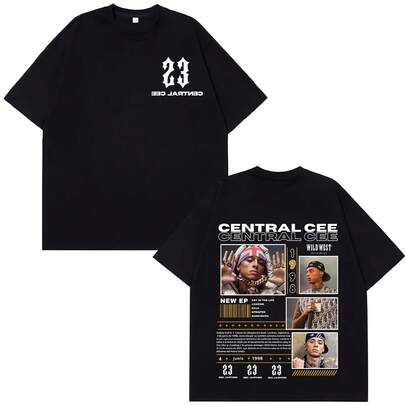 2026 Spring_Summer Rap Artist CENTRALs C-E-E WILD WEST Tour Retro T-Shirts For Men And Women Hip-Hop Ca