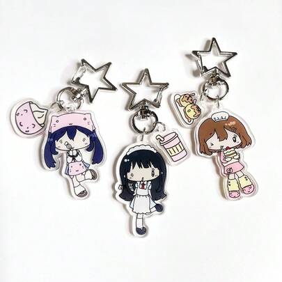 1pc Original Acrylic Sushi Food Charm, Cute Cartoon Keychain Pendant, Suitable For Backpack, Phone, Gifts, Parties, Schools, Companies, Seasons, Ideal Gift For Girlfriend
