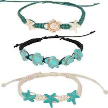 Turtle Starfish Howlite Bracelet Or Anklet Set Beach Collection - Multicolor - View 6