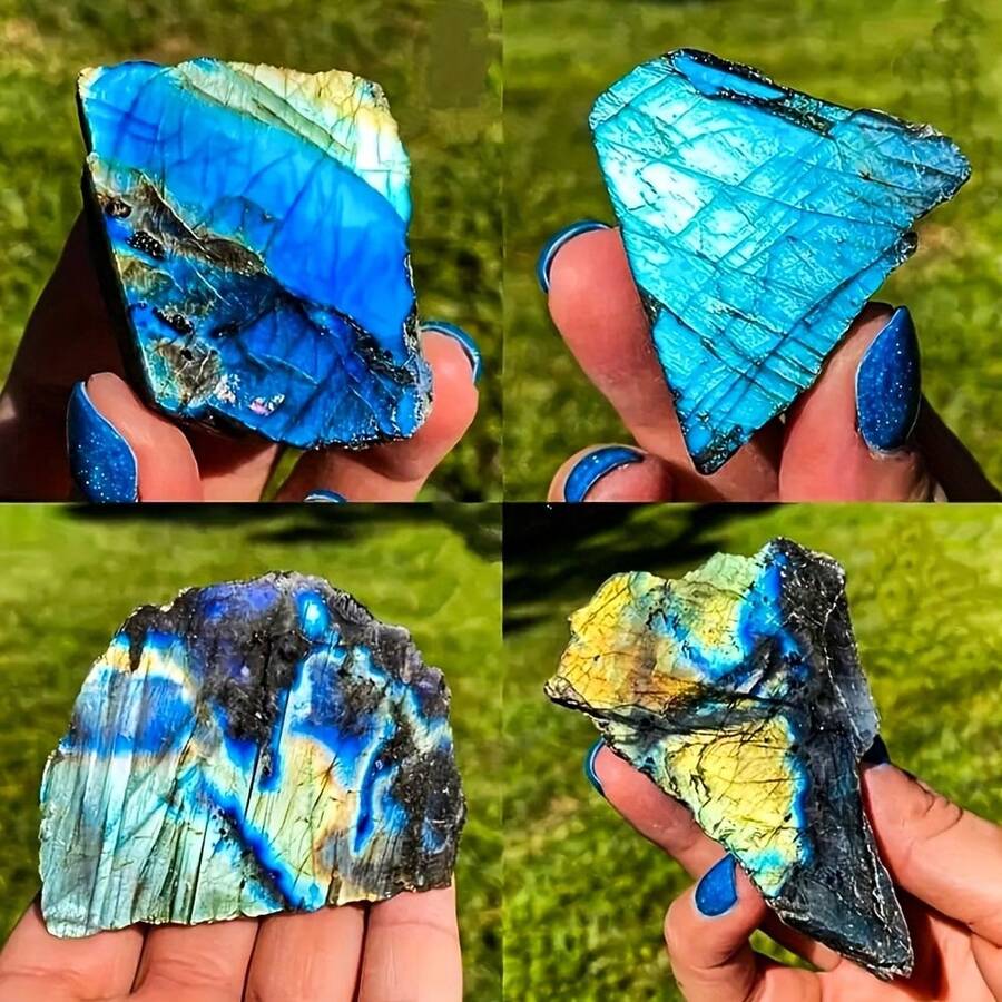 高品质彩虹拉长石水晶切片,引人注目的原石拉长石自由形态板材,是艺术收藏、家居装饰、独特礼品的理想之选,也是水晶爱好者的完美之选。 - 彩色 - 查看 1