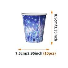 10件套一次性冰雪奇缘城堡主题餐盘、餐巾纸、杯子，适合10位客人使用，一次性纸盘餐具，适用于生日、婚礼、主题派对、家庭野餐等场合。 - 款式2 - 查看 9
