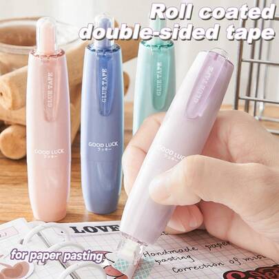 Roll Coated Double-Sided Tape, Permanent Adhesive Scrapbook Tape Dispenser Runner, Glue Tape Roller For Scrapbooking, Crafts And Arts Projects, Photo-, Smooth & Clean