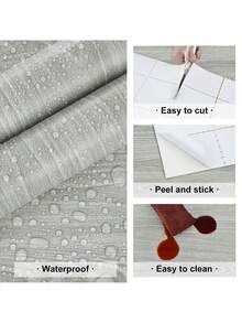 Peel And Stick Wallpaper Gray Wood Contact Paper Brown Wood Grain Contact Paper Wallpaper Thicken Textured For Cabinets And Drawers Countertops Waterproof Self Adhesive Vinyl - Gray Wood Grain - View 9