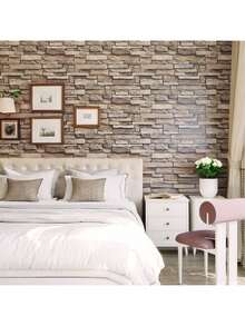 1卷自粘墙纸，黄色砖纹图案，多色墙贴，适用于卧室、客厅、电视背景墙、家居装饰、厨房台面、橱柜、抽屉、家具翻新，DIY简易安装，可移除墙纸，尺寸：17.7英寸 x 196.8英寸/118.1英寸/39.3英寸 - 黃色 - 查看 12