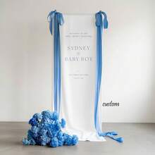 Linen Wedding Welcome Sign With Ribbon And Optional Stand, Customized Wedding Welcome Sign, Linen Wedding Welcome Sign - Multicolor - View 9