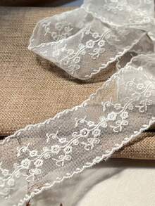 1 Yard Embroidered Mesh Lace Trim Decorative Sewing Accessory, Width 4.8cm - A - View 2