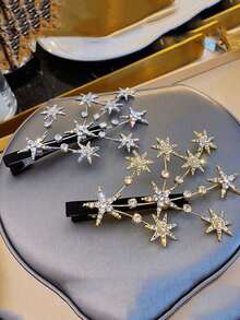 2 Pieces New Women's Starry Sky Tree Branch Hair Clips For Back Of Head And Sides, Bangs Clips, Fairy Style Fashion Duckbill Clips Headwear - Multicolor - View 5