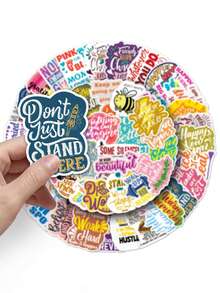 50 pezzi Adesivi con citazioni motivazionali, adesivi ispiratori in inglese impermeabili per laptop, tablet, custodie per telefono, borracce, bagagli, forniture per scrapbooking, cancelleria, adesivi divertenti - Adesivi per graffiti - Visualizzare 9