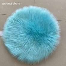 1件装蓬松圆形地毯，毛绒地毯，装饰地毯，长绒圆形地毯，白色、浅灰色、浅粉色、浅蓝色、浅黄色、黑色、紫色、玫瑰红、白底灰边圆形地毯，温暖冬季装饰，浴室厨房装饰，圣诞装饰，厨房地毯 - 彩色 - 查看 10