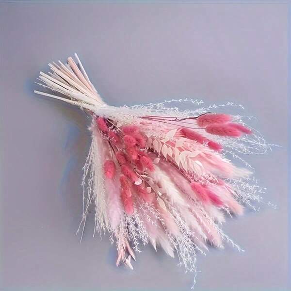 54 piezas de Pampas Grass, Hierba de Caña, Rosa y Blanco, Decoración de Mesa Rústica de Granja, Sin Necesidad de Batería, Para Boda, Cumpleaños, Fiesta, Navidad, Acción de Gracias, Decoración del Hogar y Oficina, Decoración de Sala de Estar