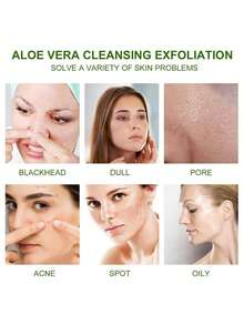 Exfoliante Facial Y Corporal De Aloe Vera, Hidrata Aclara Manchas, 350 ml, Tarro de exfoliante de aloe vera, elimina impurezas de la piel, Elimina las células muertas - Aloe Vera - Ver 5